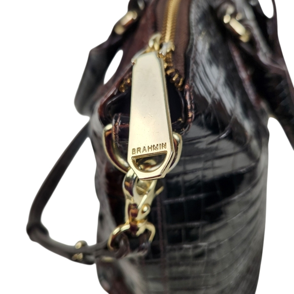 Brahmin Large Duxbury Ironwood Melbourne Satchel Shoulder Bag Purse Leather - Picture 7 of 16